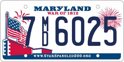 MD license plate 7MD6025