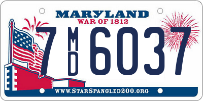 MD license plate 7MD6037