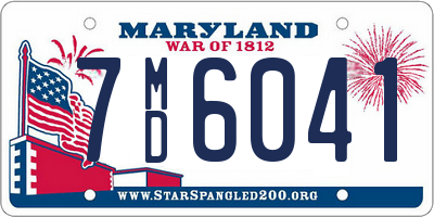 MD license plate 7MD6041