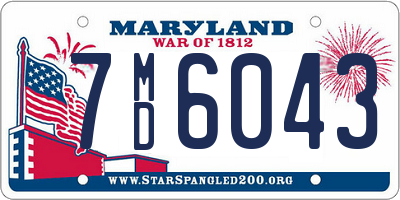 MD license plate 7MD6043