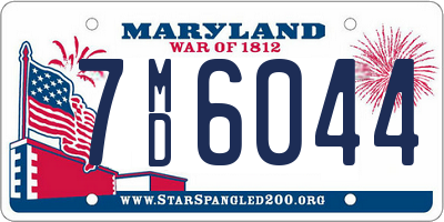 MD license plate 7MD6044