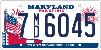 MD license plate 7MD6045