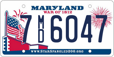 MD license plate 7MD6047