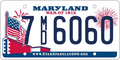 MD license plate 7MD6060