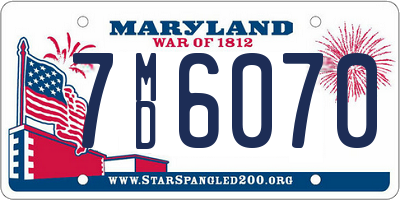 MD license plate 7MD6070