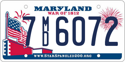 MD license plate 7MD6072