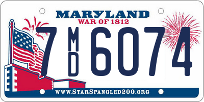 MD license plate 7MD6074