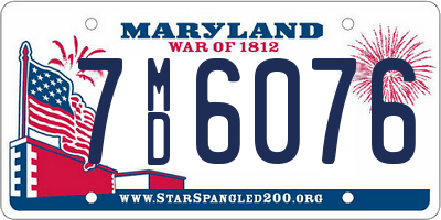 MD license plate 7MD6076