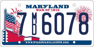 MD license plate 7MD6078