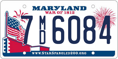 MD license plate 7MD6084