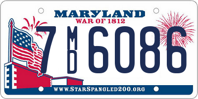 MD license plate 7MD6086