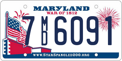 MD license plate 7MD6091