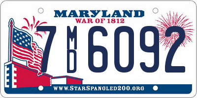 MD license plate 7MD6092