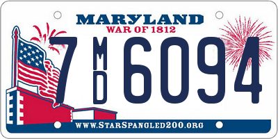 MD license plate 7MD6094