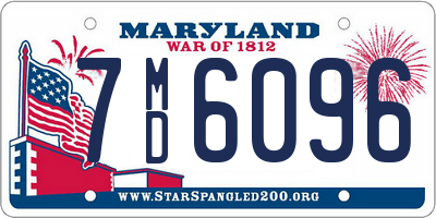 MD license plate 7MD6096