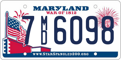 MD license plate 7MD6098