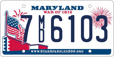 MD license plate 7MD6103