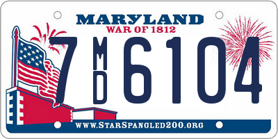 MD license plate 7MD6104