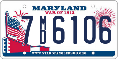 MD license plate 7MD6106