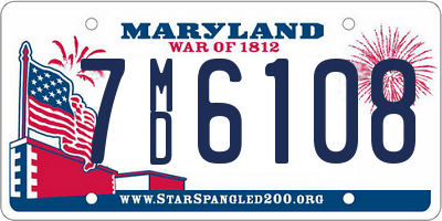 MD license plate 7MD6108