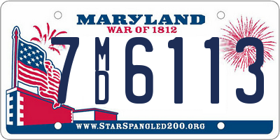 MD license plate 7MD6113