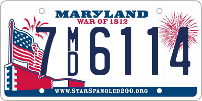 MD license plate 7MD6114