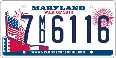 MD license plate 7MD6116