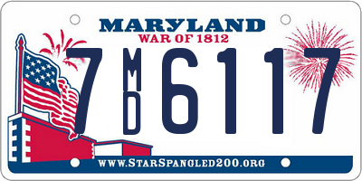 MD license plate 7MD6117