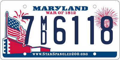 MD license plate 7MD6118