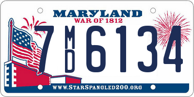 MD license plate 7MD6134