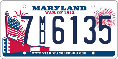 MD license plate 7MD6135