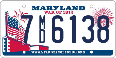 MD license plate 7MD6138