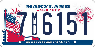 MD license plate 7MD6151