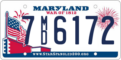 MD license plate 7MD6172