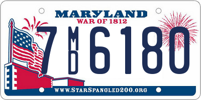 MD license plate 7MD6180