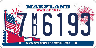 MD license plate 7MD6193