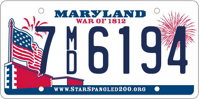 MD license plate 7MD6194