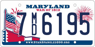 MD license plate 7MD6195