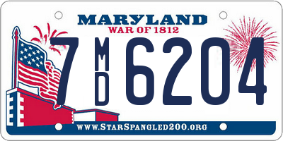 MD license plate 7MD6204