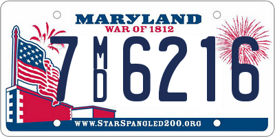 MD license plate 7MD6216