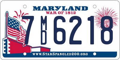 MD license plate 7MD6218