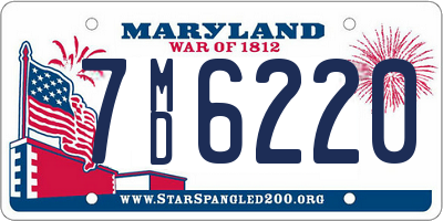 MD license plate 7MD6220