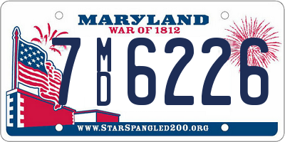 MD license plate 7MD6226