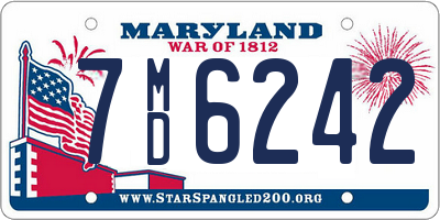 MD license plate 7MD6242