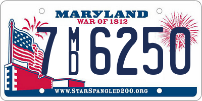 MD license plate 7MD6250