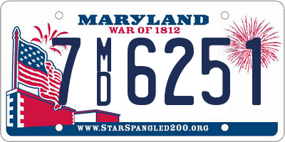 MD license plate 7MD6251