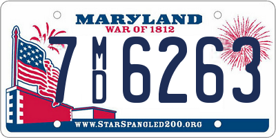 MD license plate 7MD6263