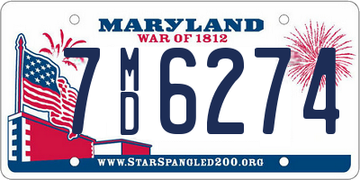 MD license plate 7MD6274