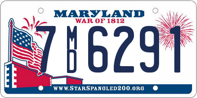 MD license plate 7MD6291