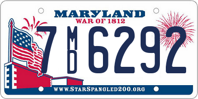 MD license plate 7MD6292